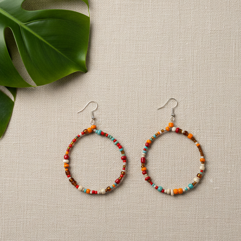 Beaded Hoop Earring