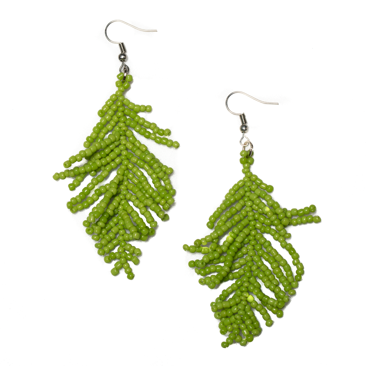 Boucles d'oreilles feuille perlée