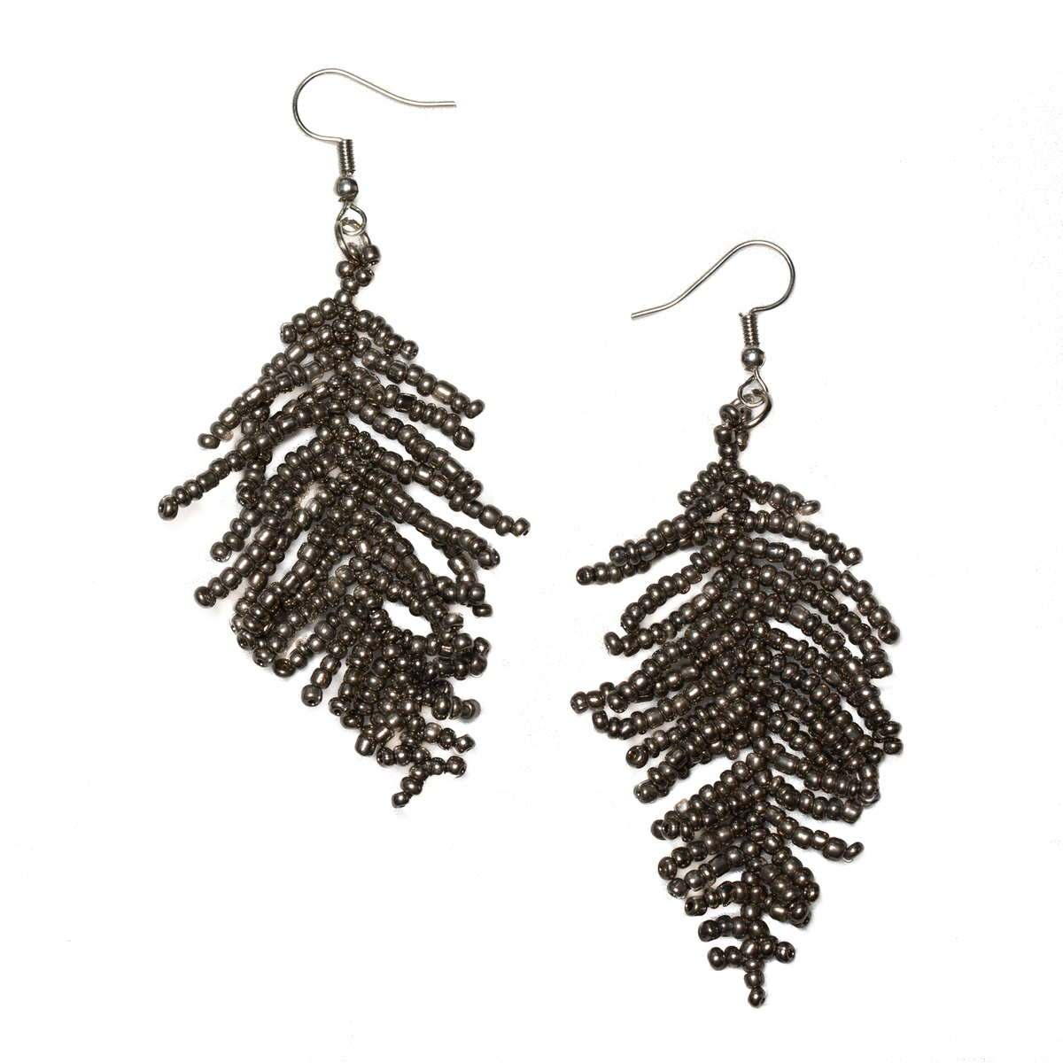 Boucles d'oreilles feuille perlée