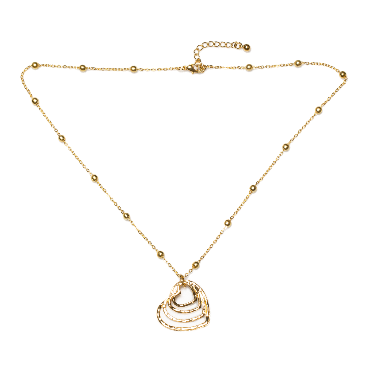 Collier Cœurs Superposés en Plaqué Or