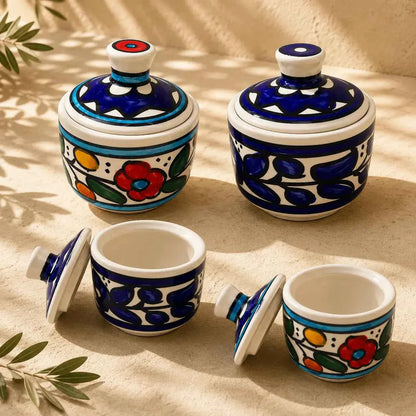 Ceramic Sugar Bowl with Lid – Small 7 cm, Handmade Decorative & Functional Tableware