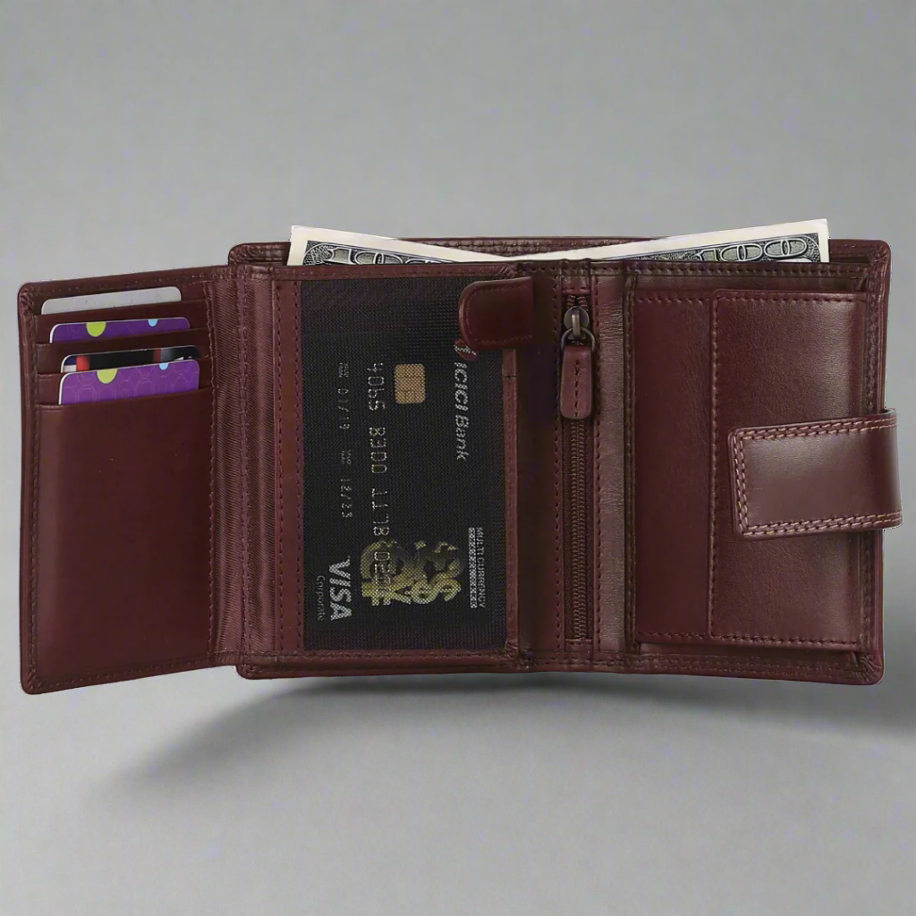 Portefeuille en cuir pour hommes MET
