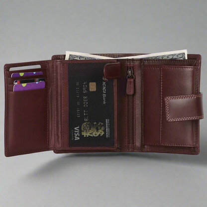 Portefeuille en cuir pour hommes MET