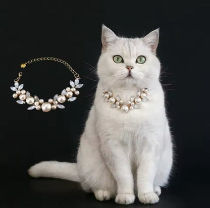 Collier Reine des Perles – Collier de luxe en perles pour animaux de compagnie
