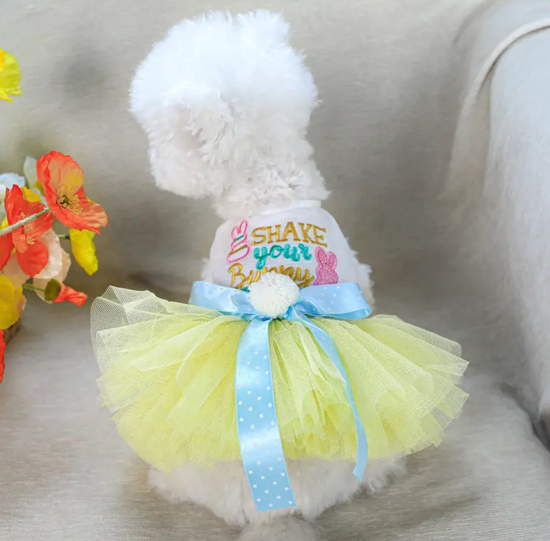 Robe de Pâques "Shake Your Bunny" – Robe de Luxe Festif pour Chien