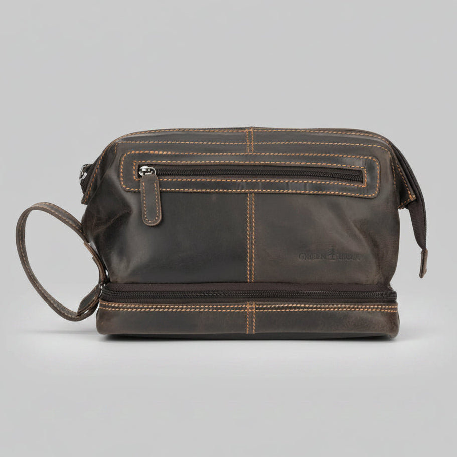 Greenwood Leather Travel Toiletry Bag