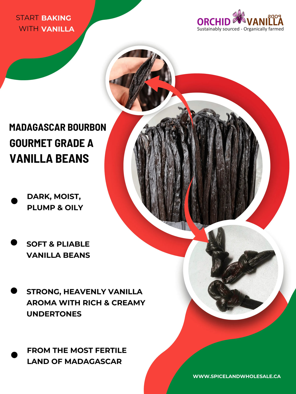Madagascar Bourbon Vanilla Beans Gourmet Grade-A <br>For Extract And Baking<BR>By Count