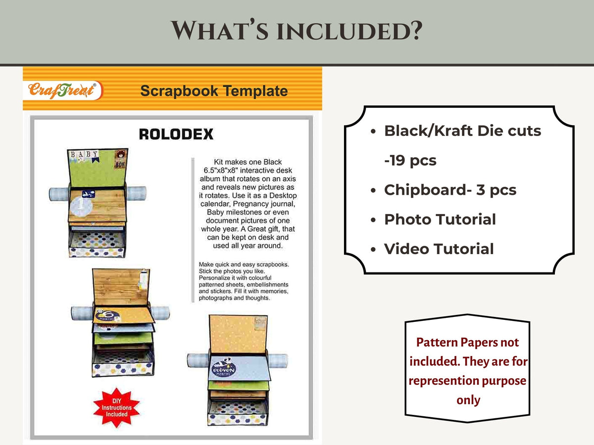CrafTreat Scrapbook Blanks - Rolodex - Couleur Kraft
