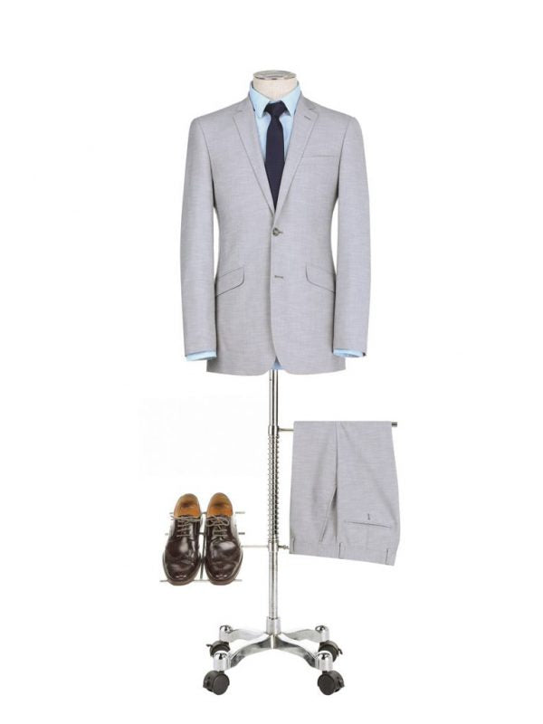 CRÉEZ VOTRE PACKAGE : Costume gris clair slim (Le package comprend un costume 2 pièces, une chemise, une cravate ou un nœud papillon, une pochette assortie et des chaussures)