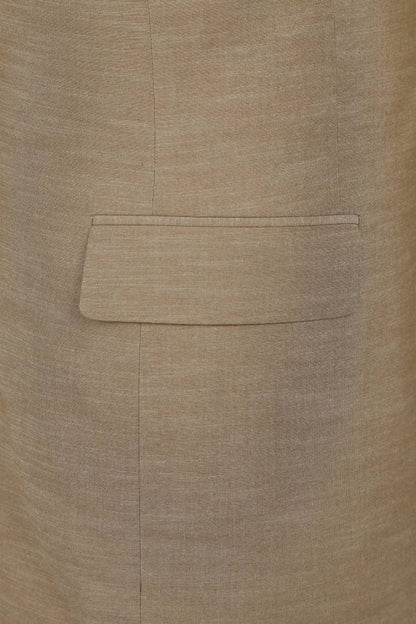BUILD YOUR PACKAGE: Beige Slim Fit Suit (Package Includes 2 Pc Suit, Shirt, Necktie or Bow Tie, Matching Pocket Square, & Shoes)