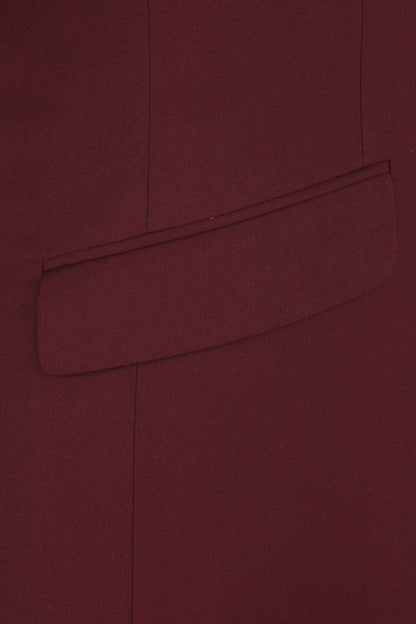 BUILD YOUR PACKAGE: Burgundy Slim Fit Suit (Package Includes 2 Pc Suit, Shirt, Necktie or Bow Tie, Matching Pocket Square, & Shoes)