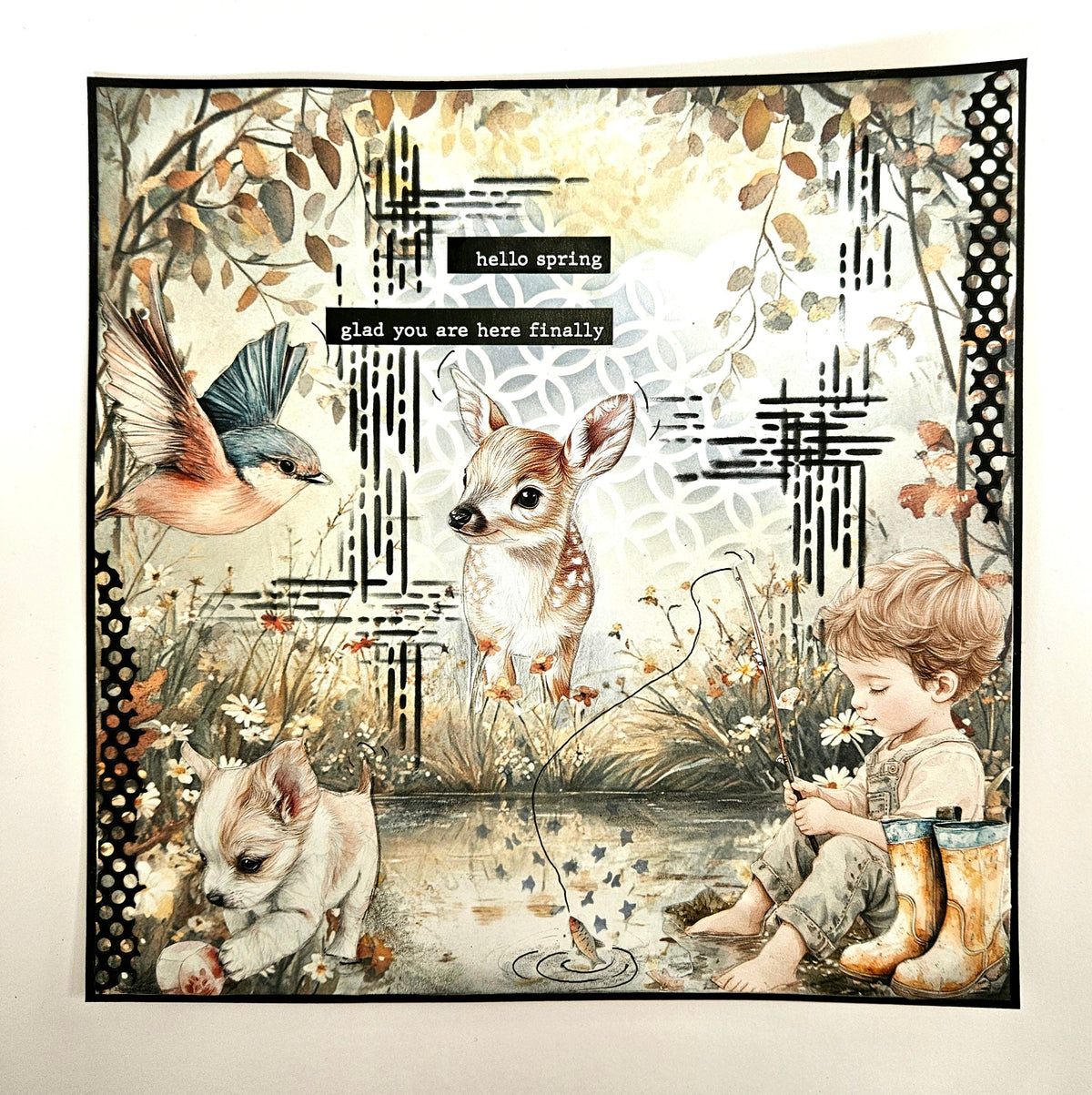 Dutch Doobadoo DDBD Dutch Sticker A5 Joyeux Printemps 2