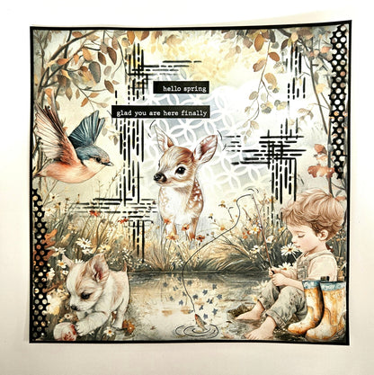 Dutch Doobadoo DDBD Dutch Sticker A5 Joyeux Printemps 2