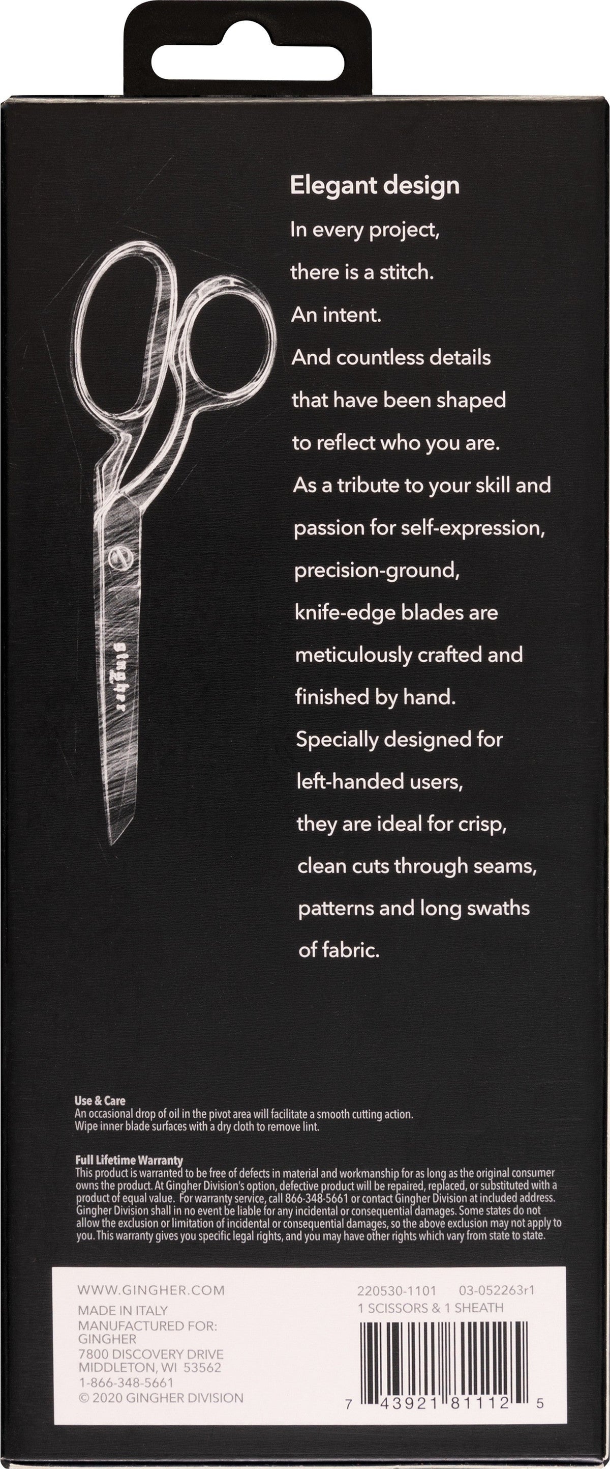 Gingher Knife Edge True Left Handed Scissors