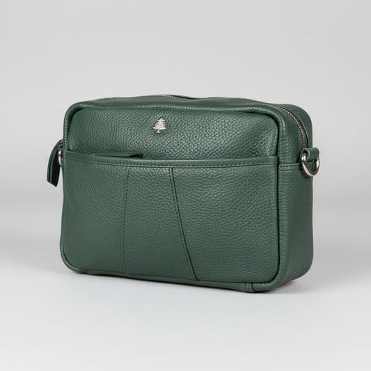 Greenwood Leather Mini Crossbody Bag. Premium Full-Grain Pebbled Leather Handbag