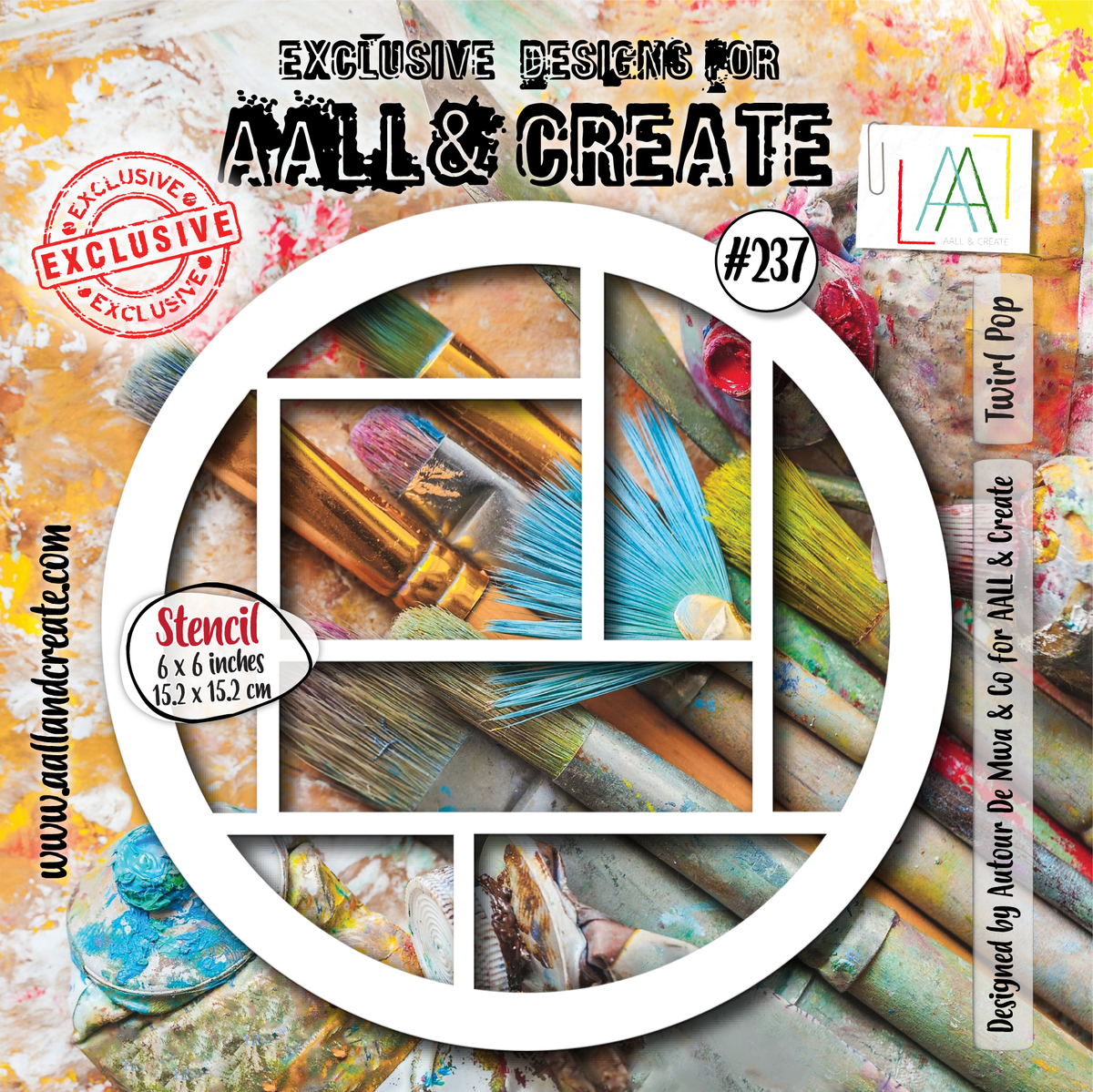 AALL and Create - 6"x6" Stencil - Twirl Pop
