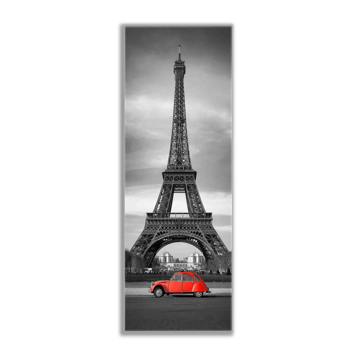 Décoration murale Tour Eiffel Noir, Blanc et Rouge - Toile Skyline de ville