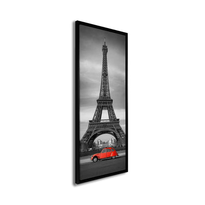 Décoration murale Tour Eiffel Noir, Blanc et Rouge - Toile Skyline de ville