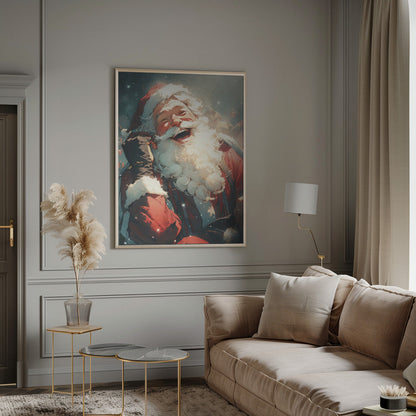 Décoration murale Père Noël rieur - Décoration de Noël