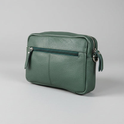 Greenwood Leather Mini Crossbody Bag. Premium Full-Grain Pebbled Leather Handbag