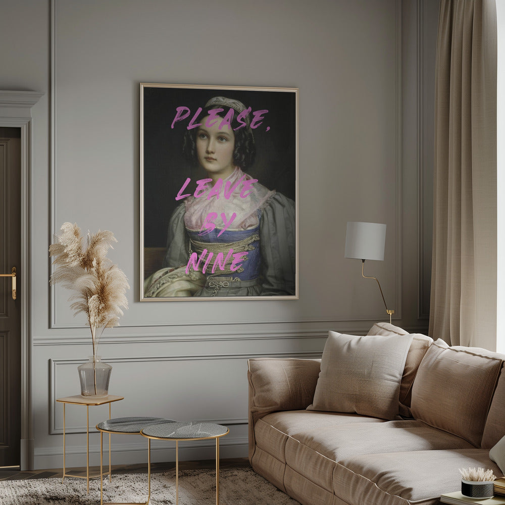 Art mural S'il vous plaît, partez avant neuf heures