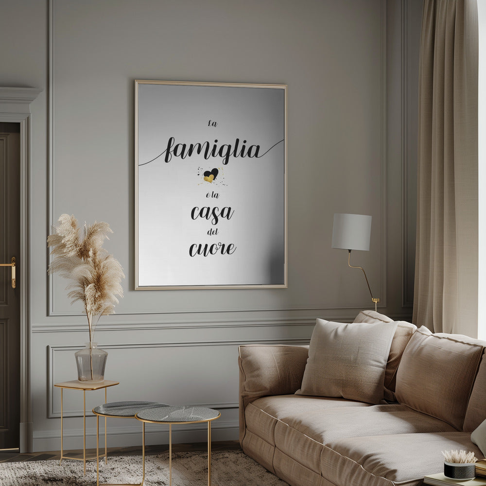 Wall art The family is the home of the heart - Italian Canvas Print