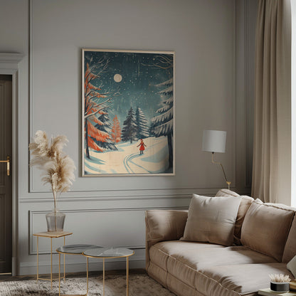 Tableau imprimé sur toile jeune fille Noël