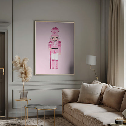 Décoration murale Casse-Noisette rose sur toile