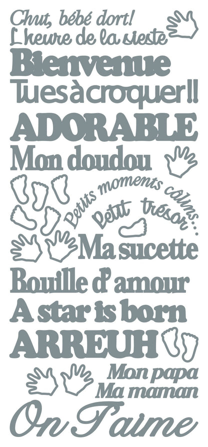 Autocollants à Décoller - Chut bébé dort