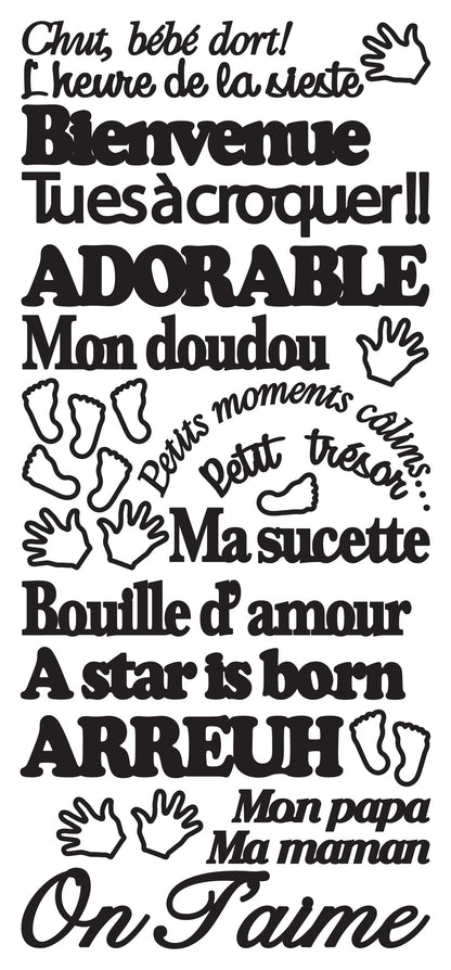 Autocollants à Décoller - Chut bébé dort