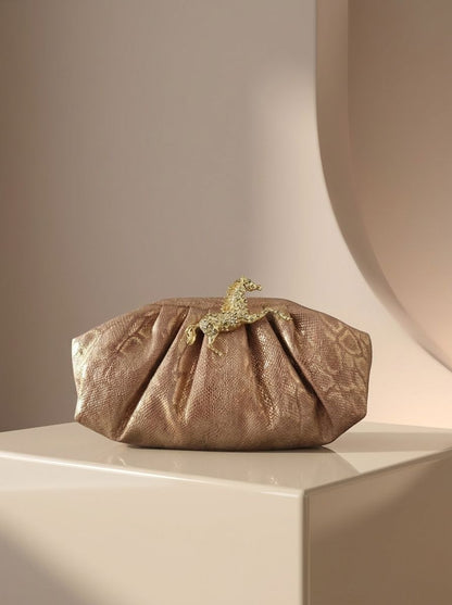 Rose Bronze Stallion Cloud Clutch