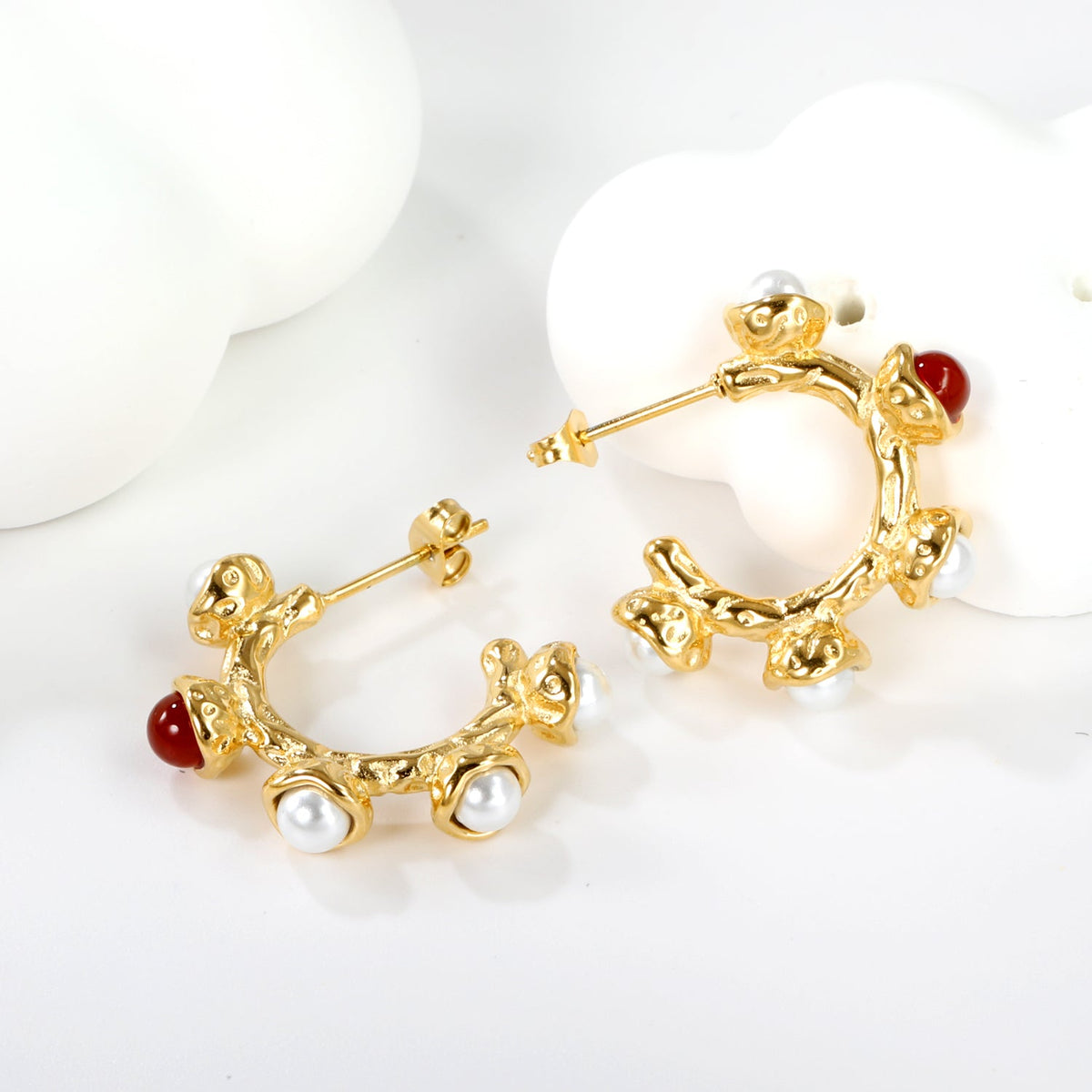 Crimson Pearl Harmony Earrings