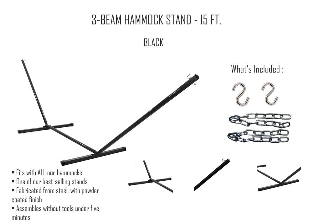 Hamac matelassé de luxe avec support à 3 pieds