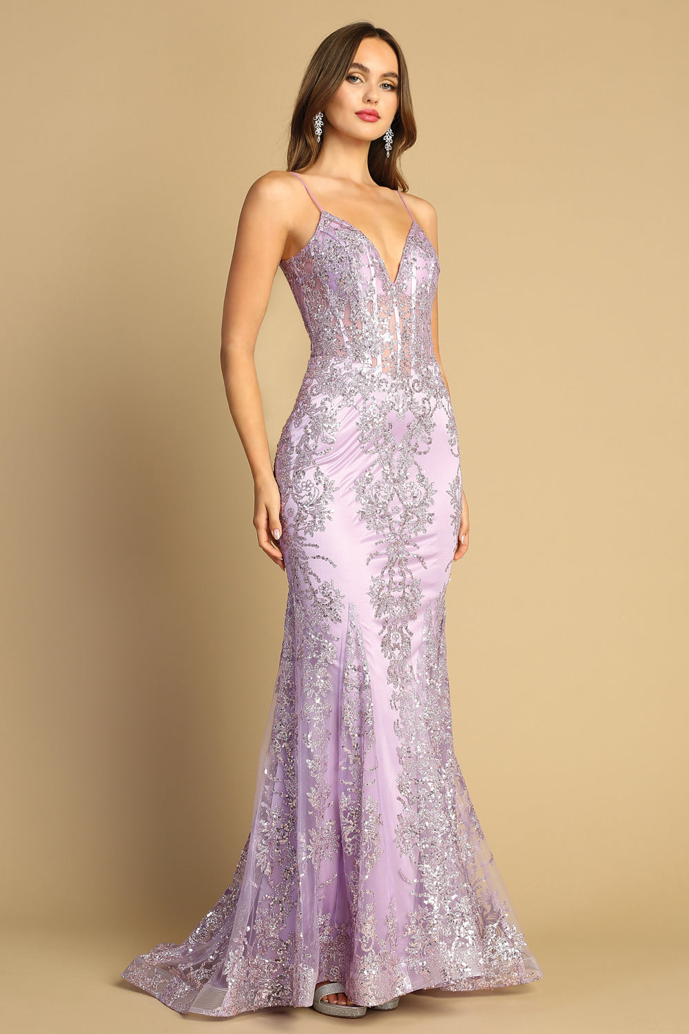 Robe longue de soirée corsetée et ajustée