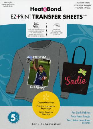 Feuilles de transfert HeatnBond EZ Print 21,6 cm x 27,9 cm lot de 5