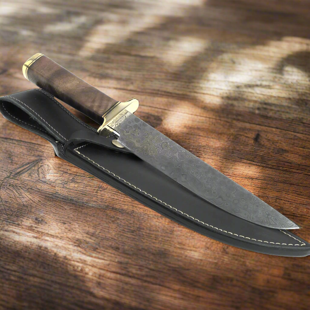 Ginza Steel Haruto-III Bowie Knife - 9" Blade with Leather Sheath