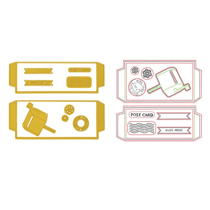 Vaessen Creative • Cutting + Embossing Die Set Postal Panda Pockets