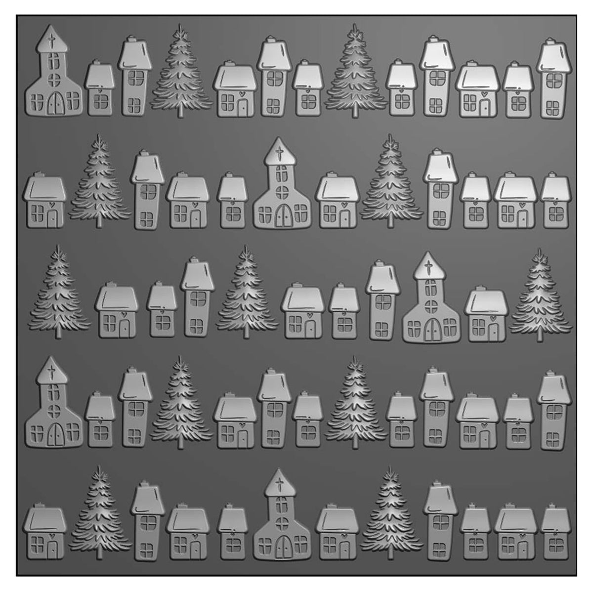 Vaessen Creative • Plioir de gaufrage 3D Village de Noël 15x15cm