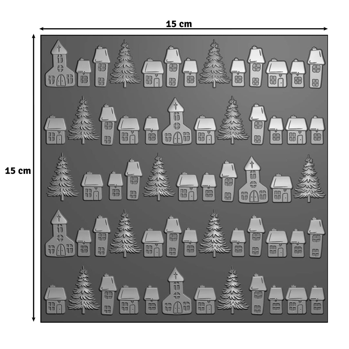 Vaessen Creative • Plioir de gaufrage 3D Village de Noël 15x15cm