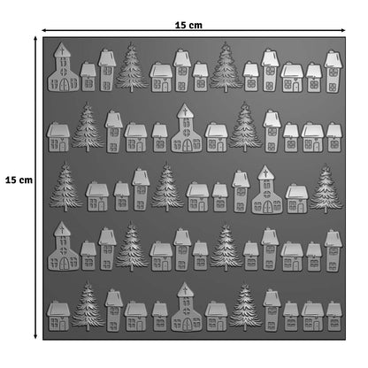Vaessen Creative • Plioir de gaufrage 3D Village de Noël 15x15cm