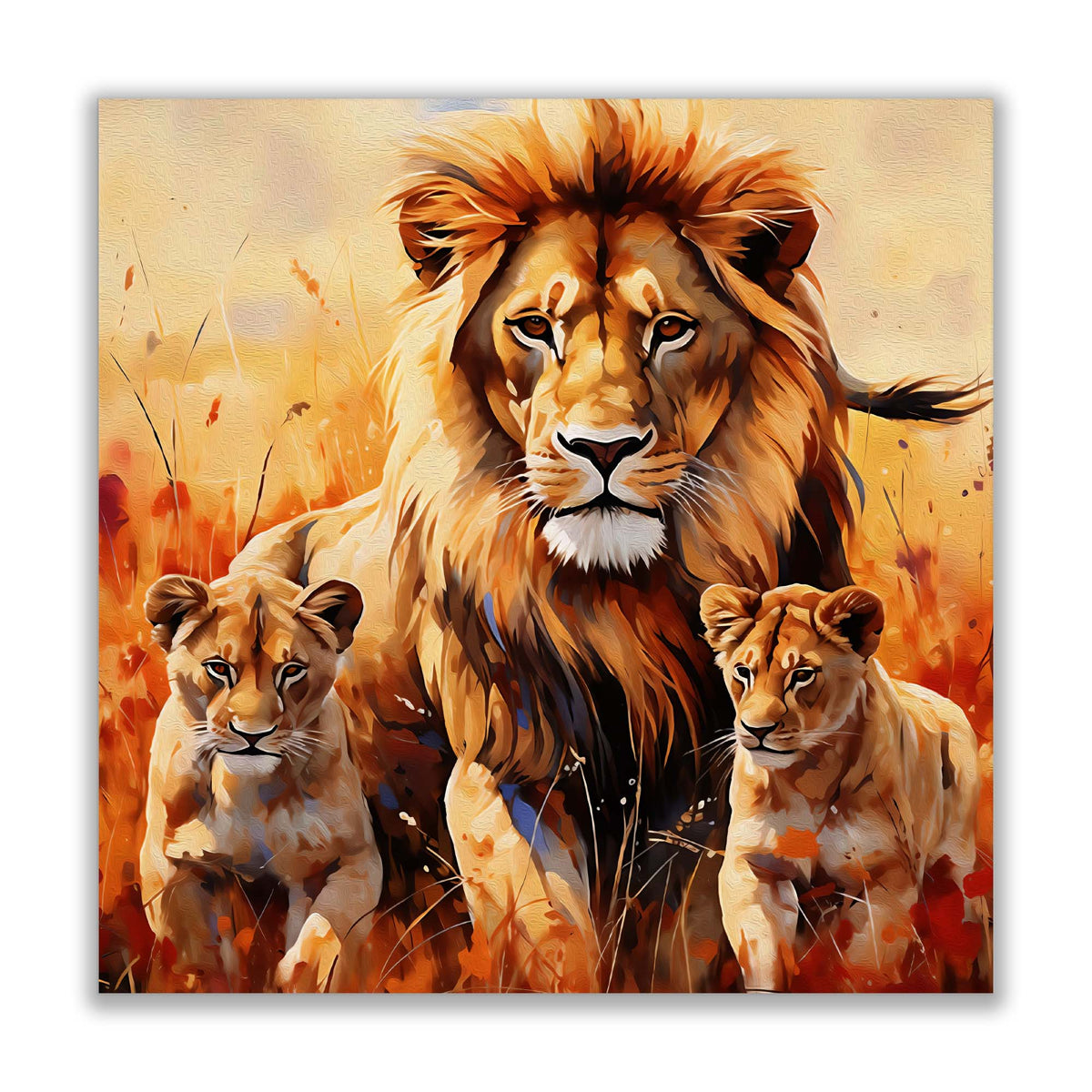 Toile murale Famille 36" x 36" : Toile d'art