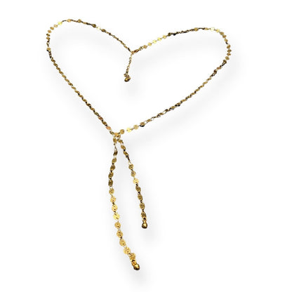 Collier chaîne à disques avec double pendentif en plaqué or