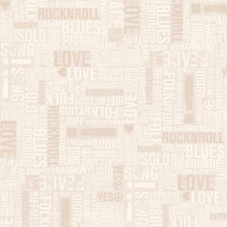 Rhythm & Harmony by Michael Mullan - Cream Words Allover