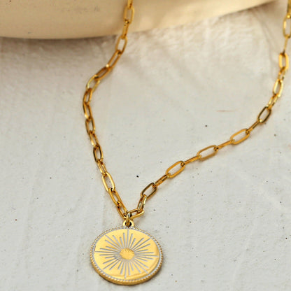 LUNA : Collier pendentif en émail « Star Burst »