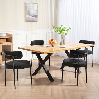 Avery 4 Pieces Modern Dining Chairs with Corduroy Upholstery-Black