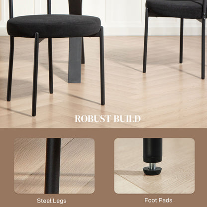 Avery 4 Pieces Modern Dining Chairs with Corduroy Upholstery-Black
