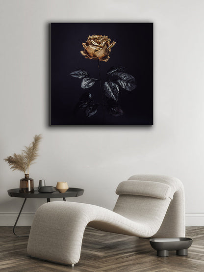 Décoration murale-Rose dorée -Impression sur toile
