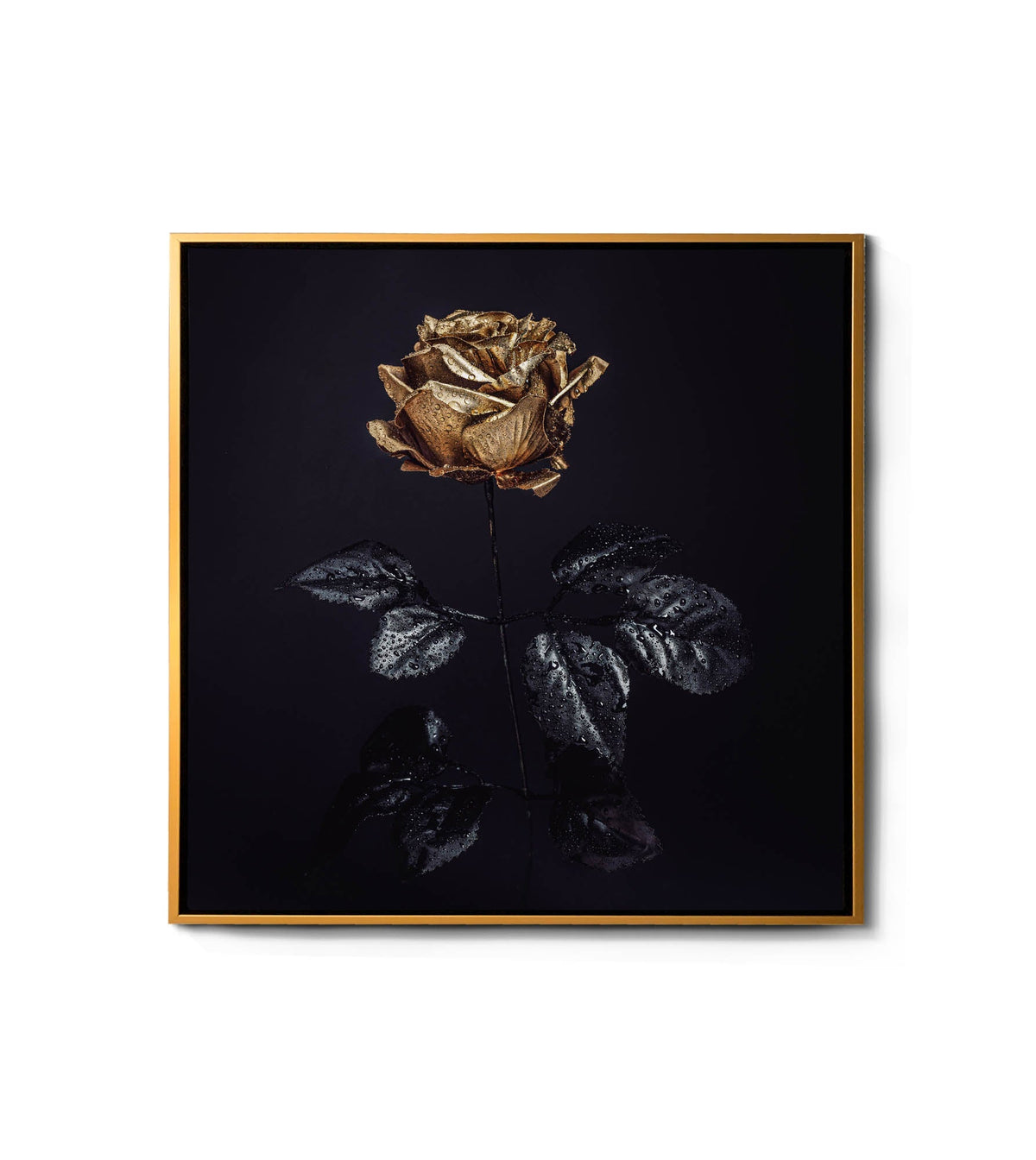 Décoration murale-Rose dorée -Impression sur toile