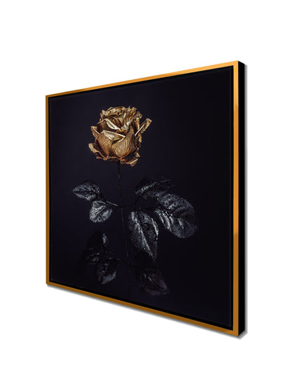 Décoration murale-Rose dorée -Impression sur toile