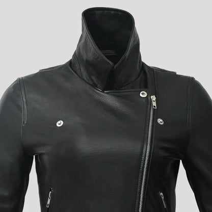 Women’s Lightweight Leather Fashion Jacket | Soft Naked Cowhide Casual Moto Style